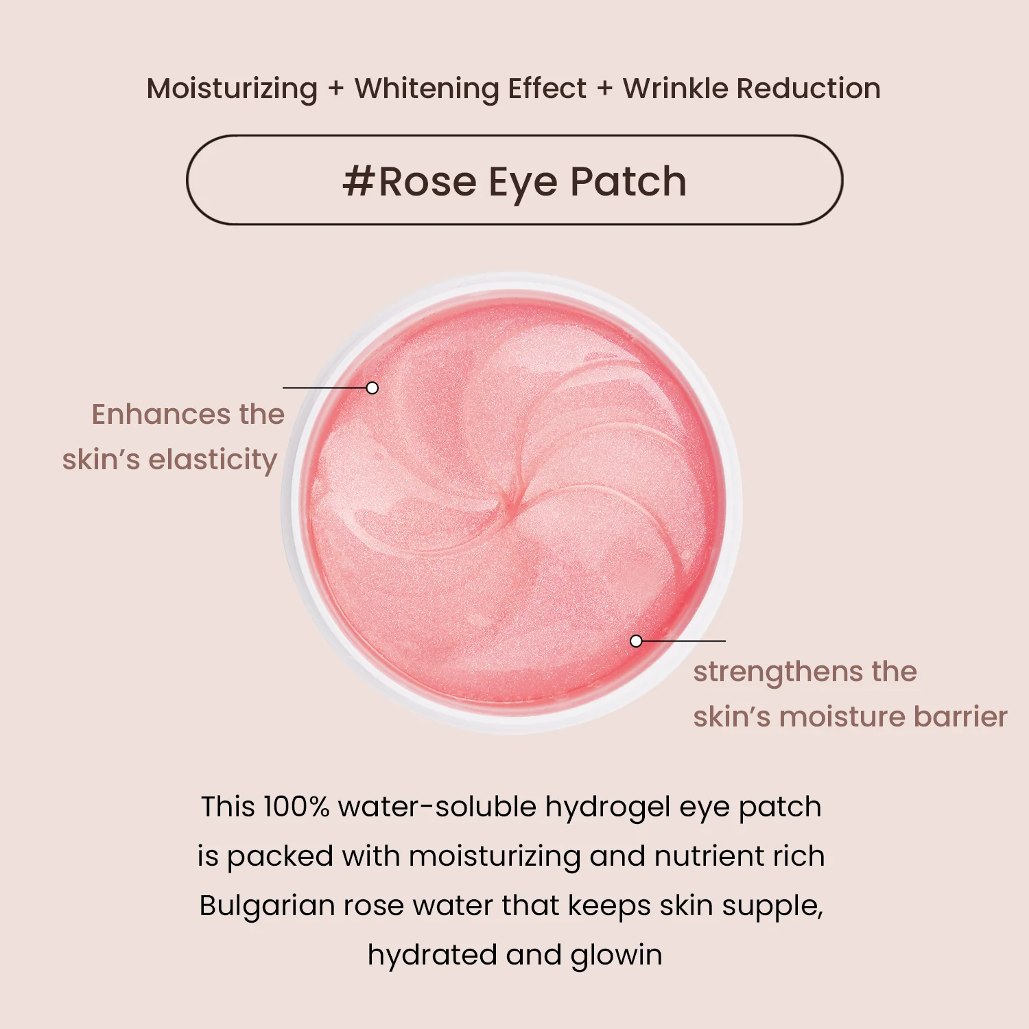 Bulgarian Rose Water Hydrogel Eye Patch 1.4g/0.05oz *60pcs - Image 3