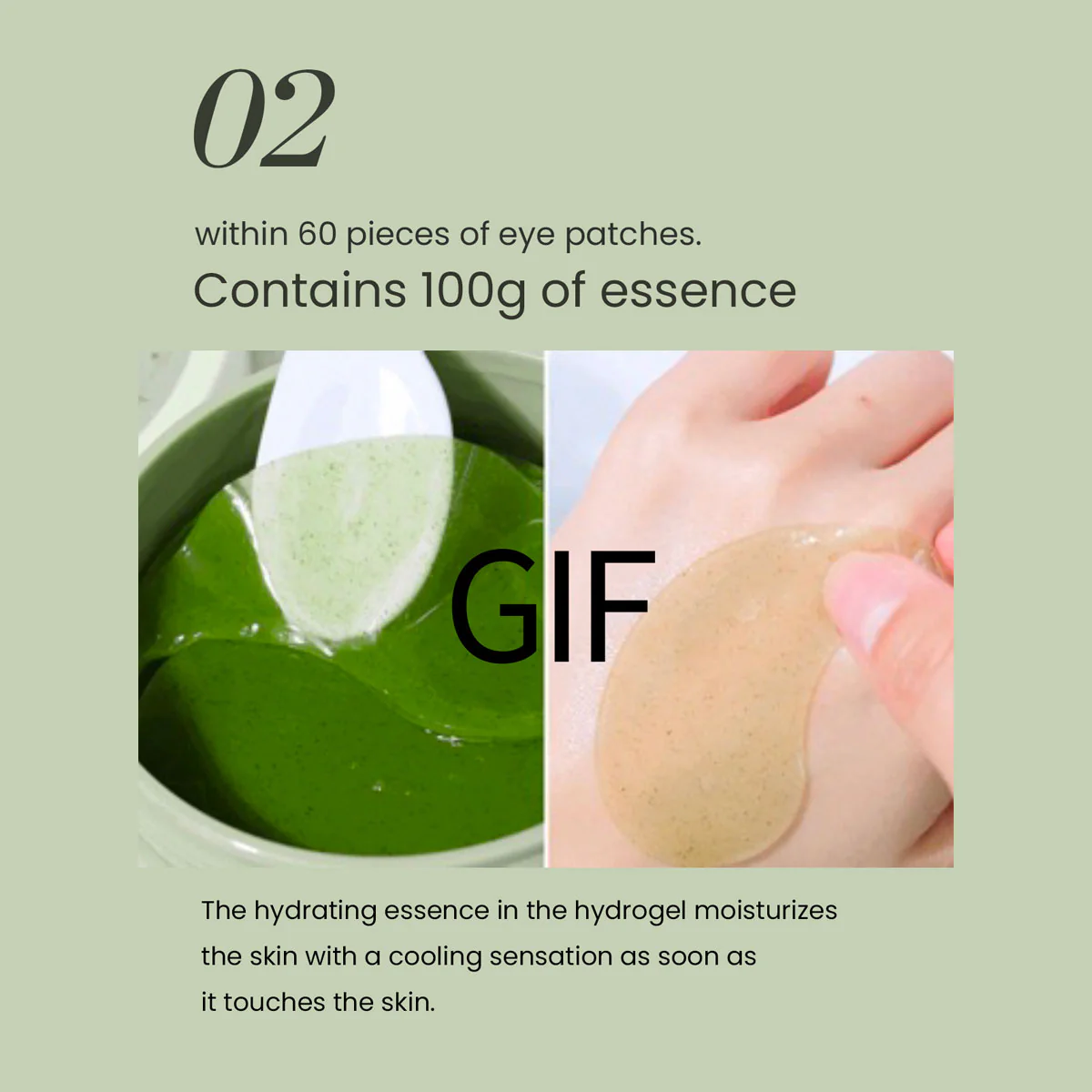 Matcha Biome Hydrogel Eye Patch 1.4g/0.05oz *60pcs - Image 8
